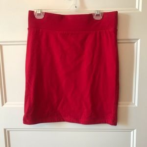 Red pencil skirt
